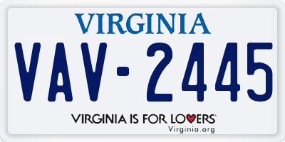 VA license plate VAV2445