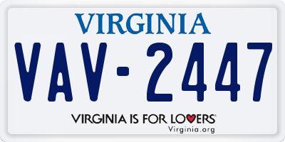 VA license plate VAV2447