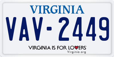 VA license plate VAV2449