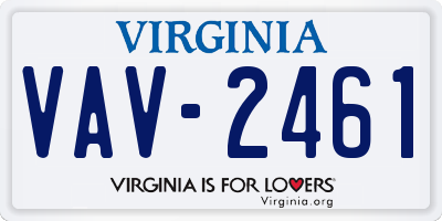 VA license plate VAV2461