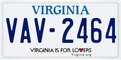 VA license plate VAV2464