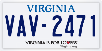 VA license plate VAV2471