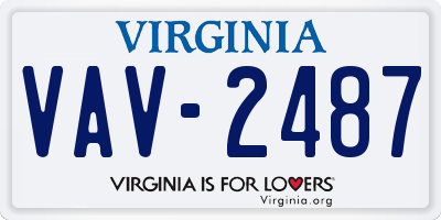 VA license plate VAV2487
