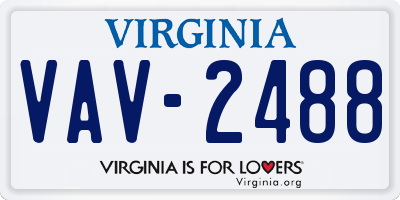 VA license plate VAV2488