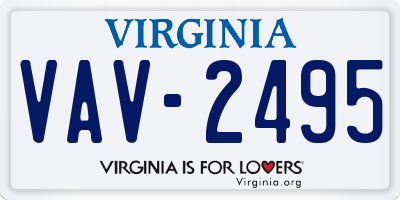 VA license plate VAV2495