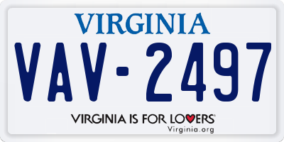VA license plate VAV2497