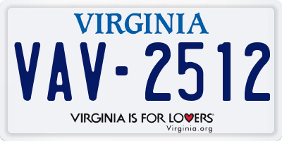VA license plate VAV2512