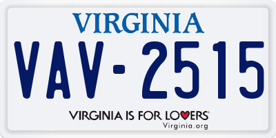 VA license plate VAV2515