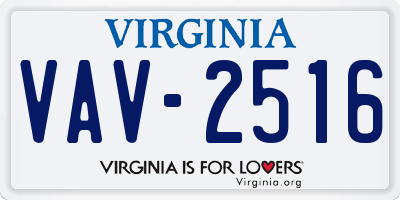 VA license plate VAV2516