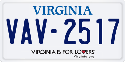 VA license plate VAV2517