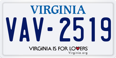 VA license plate VAV2519