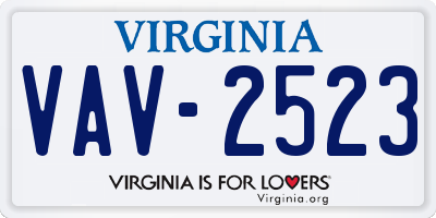 VA license plate VAV2523