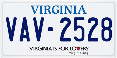 VA license plate VAV2528