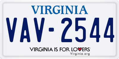 VA license plate VAV2544