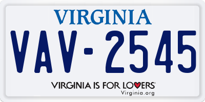 VA license plate VAV2545