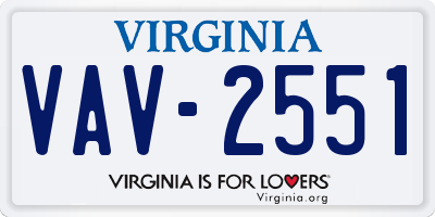 VA license plate VAV2551