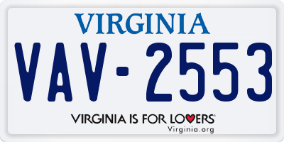 VA license plate VAV2553