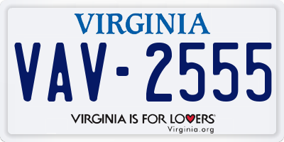 VA license plate VAV2555