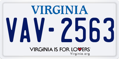 VA license plate VAV2563