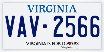 VA license plate VAV2566