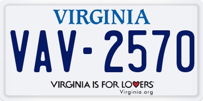VA license plate VAV2570