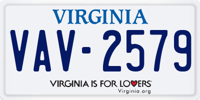 VA license plate VAV2579