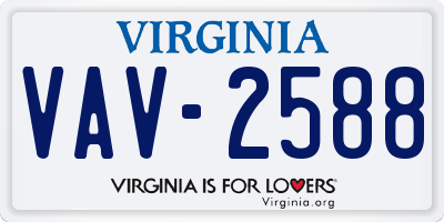 VA license plate VAV2588