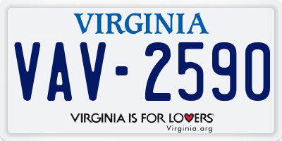 VA license plate VAV2590