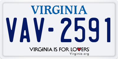 VA license plate VAV2591