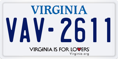 VA license plate VAV2611