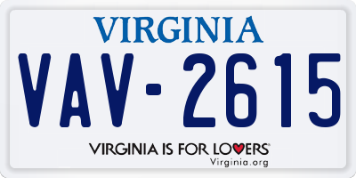 VA license plate VAV2615