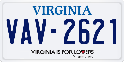 VA license plate VAV2621