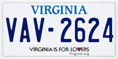 VA license plate VAV2624