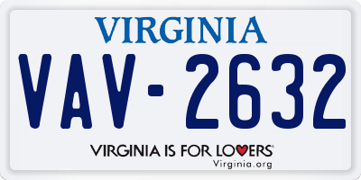 VA license plate VAV2632