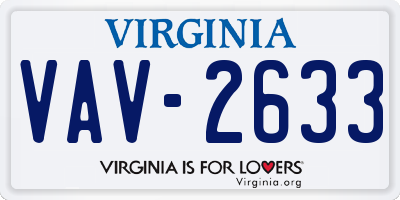 VA license plate VAV2633