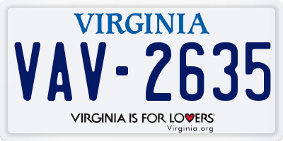 VA license plate VAV2635