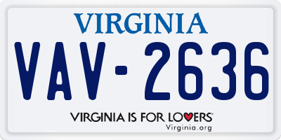 VA license plate VAV2636
