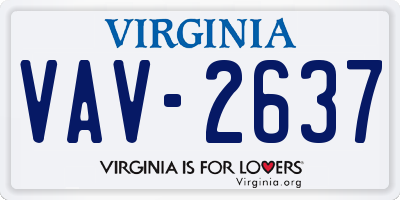 VA license plate VAV2637