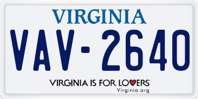 VA license plate VAV2640