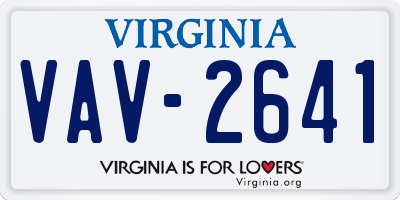 VA license plate VAV2641