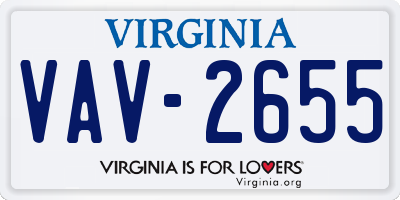VA license plate VAV2655
