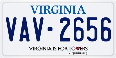 VA license plate VAV2656