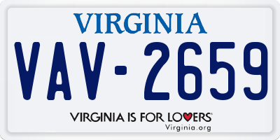 VA license plate VAV2659