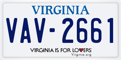 VA license plate VAV2661