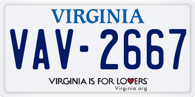 VA license plate VAV2667