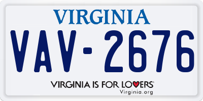 VA license plate VAV2676