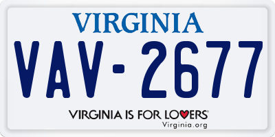 VA license plate VAV2677