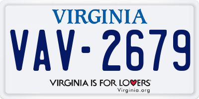 VA license plate VAV2679