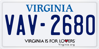 VA license plate VAV2680