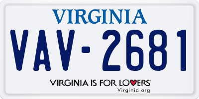 VA license plate VAV2681